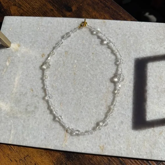 One of a Kind Clear Crystal Beaded Choker - Picture 2 of 6